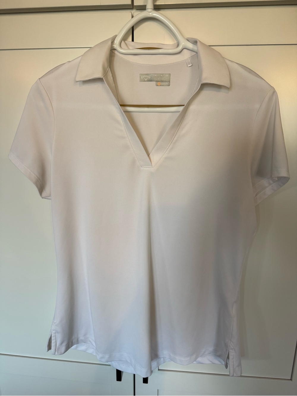 Callaway White V-Neck Polo Top - Women's Golf